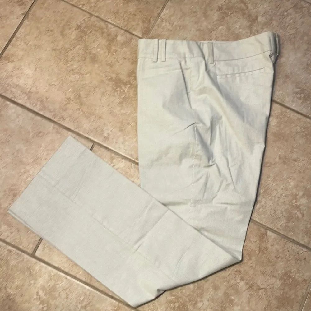Gray and a white striped pants